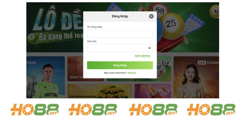 Quy trình đăng nhập đăng ký tài khoản ho88